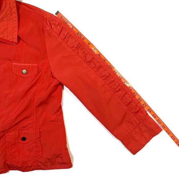 TanJay Petites Jacket Size 10P Orange Snap Pockets Lightweight Retro Style - Picture 14 of 16